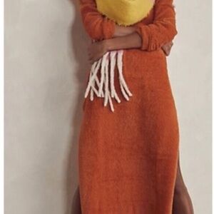Free People Intimately Orange Long Sleeve Leisure Dress